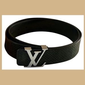 Auth LOUIS VUITTON Damier LV Initials Belt